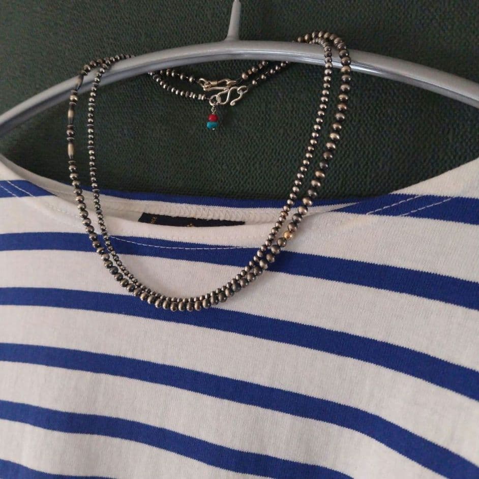 オーダー品 3ミリナバホパール+14金ビーズひとつのパターンネックレス