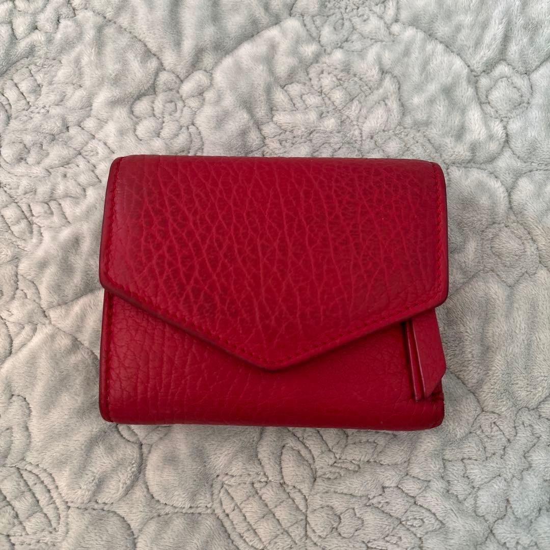 Maison Margiela レザー三つ折り財布 レッド