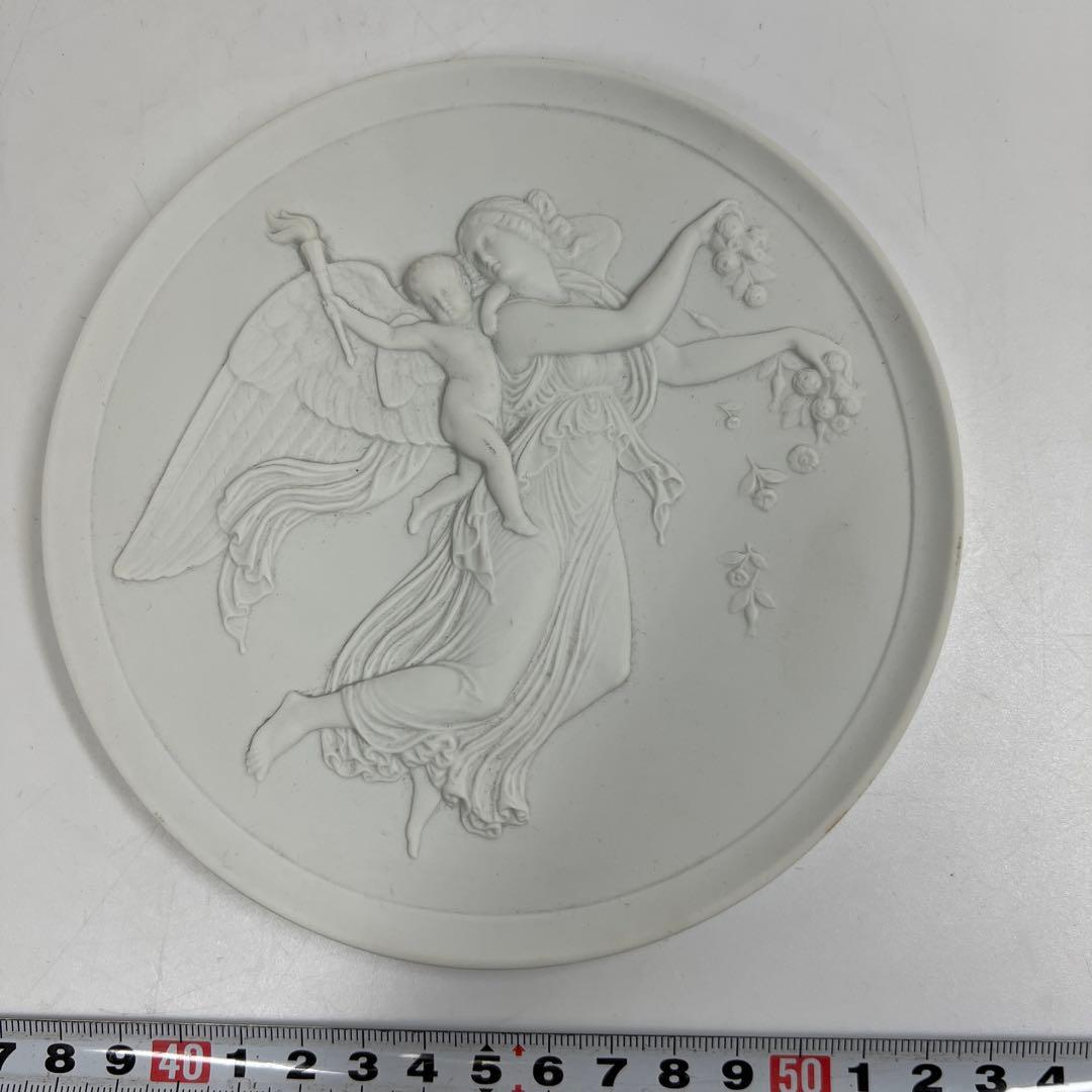 ロイヤルコペンハーゲンプラーク陶板画　天使　直径15㎝　箱付東T7-0601①