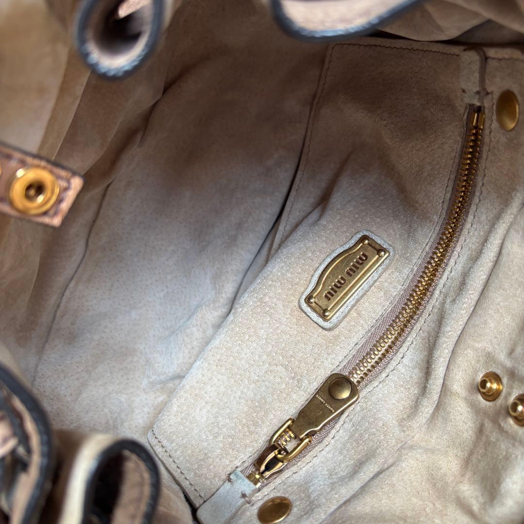 miu miu 2way ショルダーバッグ ロゴ レザー archive 茶