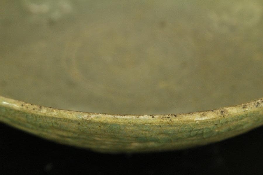 高麗青磁 花象嵌 碗 李朝(ZE529)