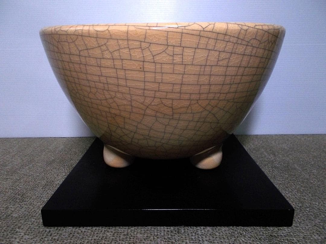 茶道具 薩摩焼枇杷色 風炉釜セット 未使用五徳 あじろ鉄 釜環 敷板 真鍮製火箸