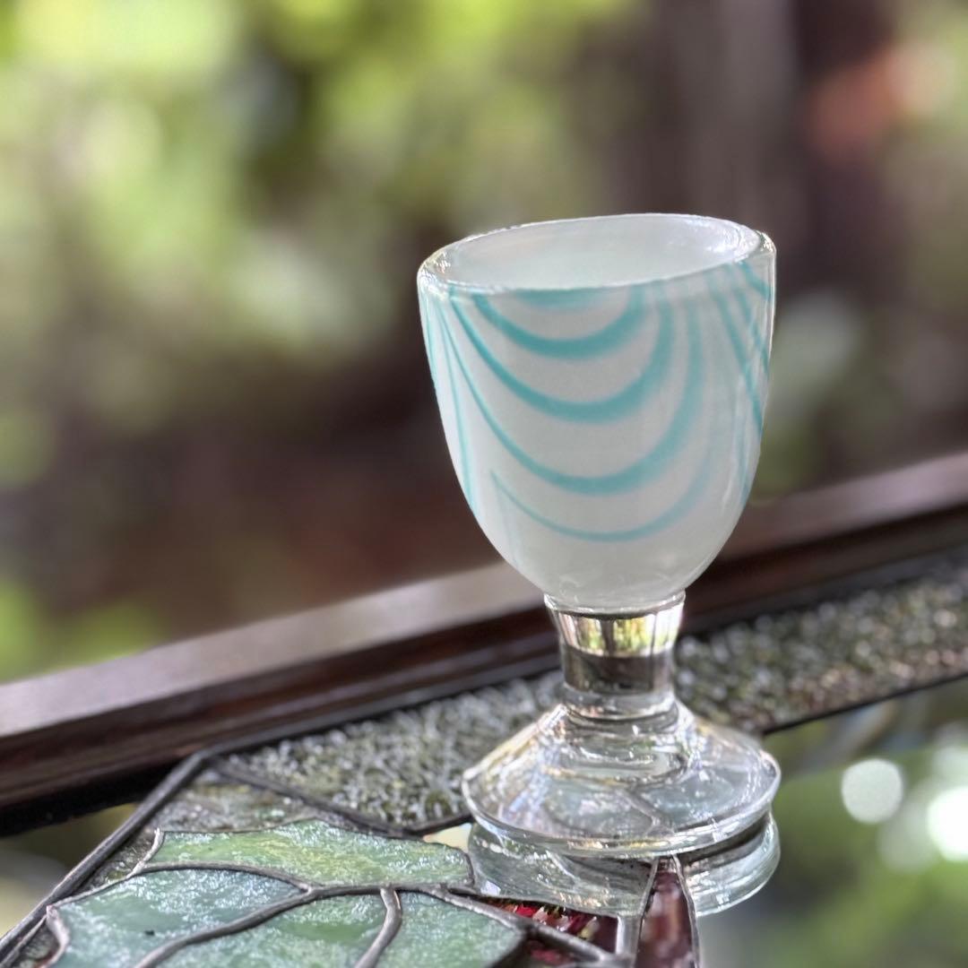 2190様感謝‼️愛らしい薄荷色の氷コップ‼️水色❌乳白氷コップ 1客