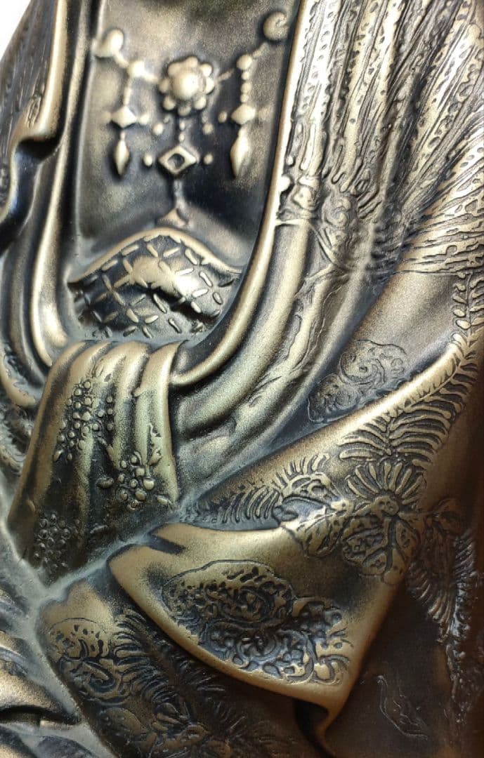 【鶯玉作】観音菩薩 仏像 古美術 非鉄 金属工芸 彫刻 観音像