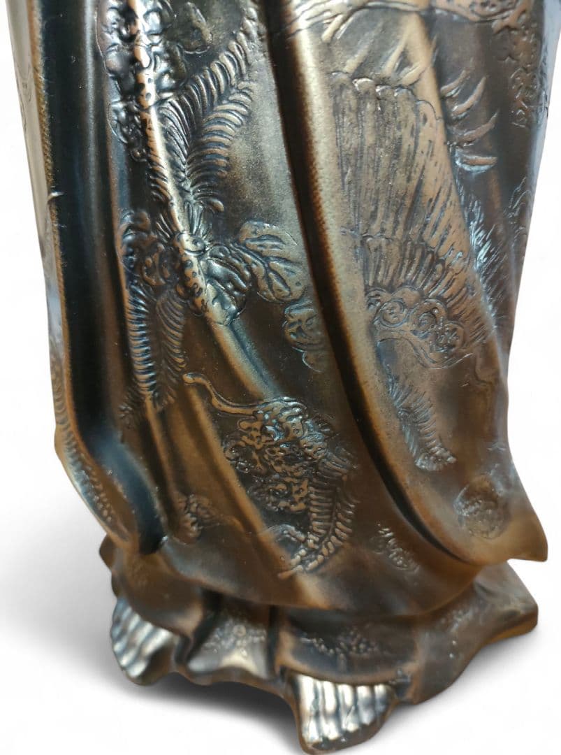 【鶯玉作】観音菩薩 仏像 古美術 非鉄 金属工芸 彫刻 観音像