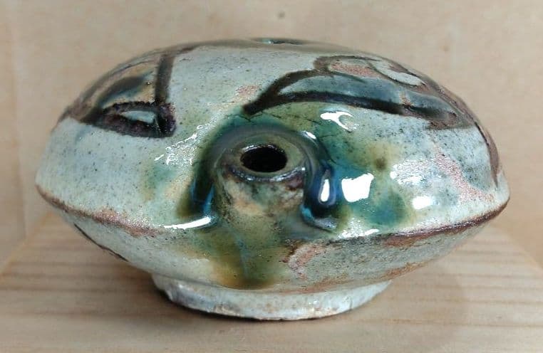 【本物保証】金城次郎 水滴(魚紋水滴）共箱 栞 人間国宝 壷屋焼 壺屋焼 美品