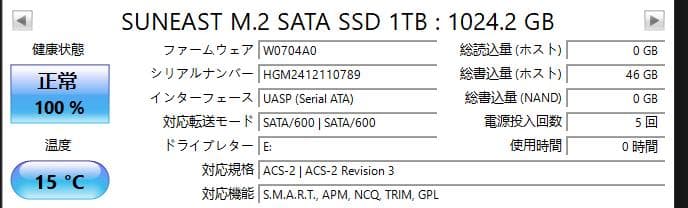 24日発送TOYOTA新品10時間未満ほぼ未使用 SSD M.2 1TB