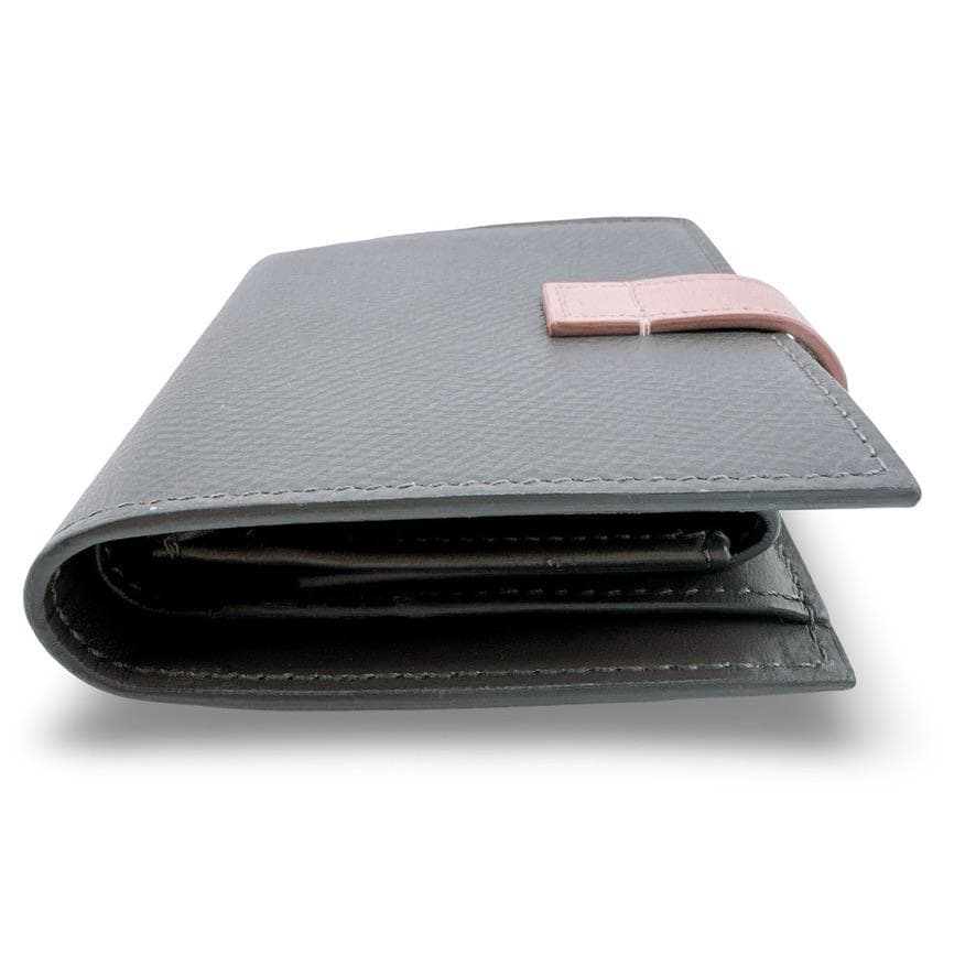 現行　美品　セリーヌ スモールストラップウォレット レザー グレー ピンク