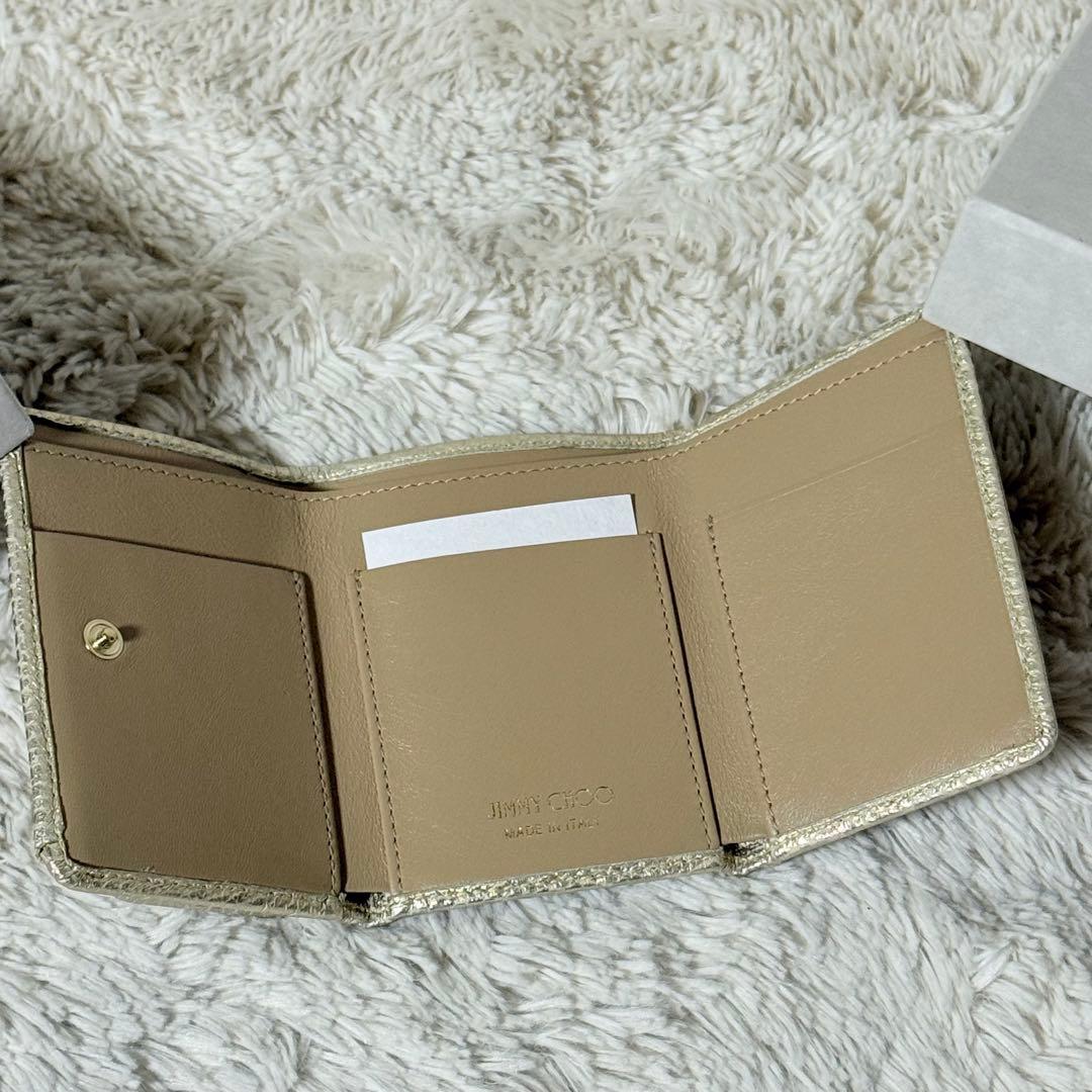 ⭐️新品未使用⭐️　ジミーチュウ　NEMO　スタースタッズ　三つ折り財布　ゴールド