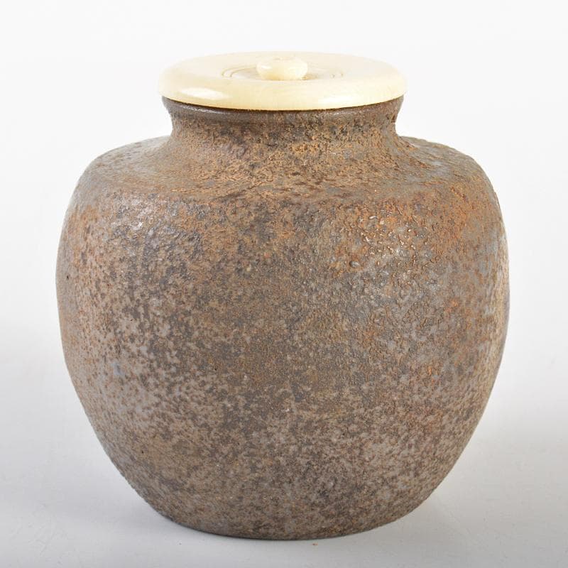 茶道具　備前焼　正告作　茶入　仕覆付　共箱　V　R6742