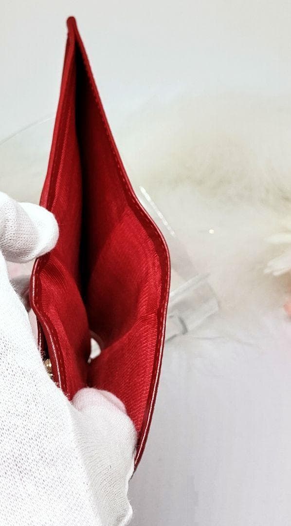 希少極美品✨オールドセリーヌ トリオンフ ロゴ 折財布 赤