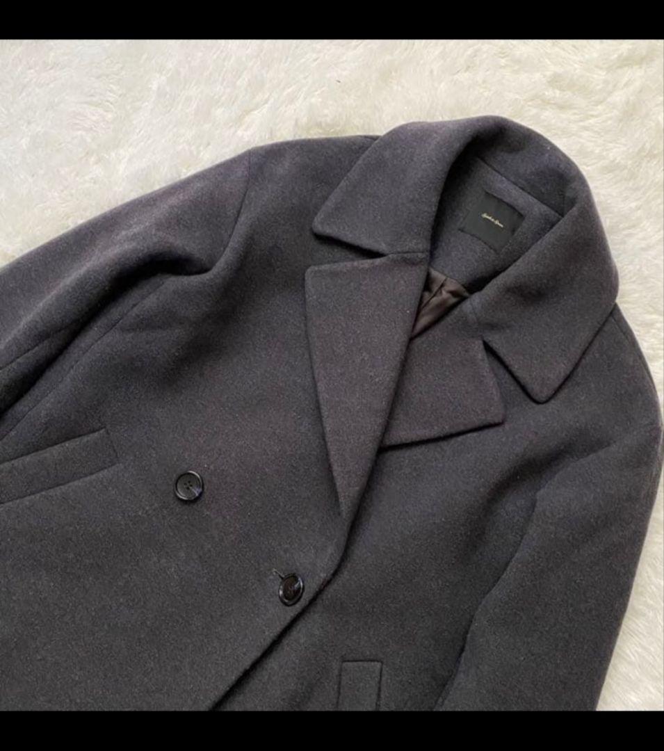 Spick&Span ウール混チェスターコート　ダークグレー　M•オーバーサイズ