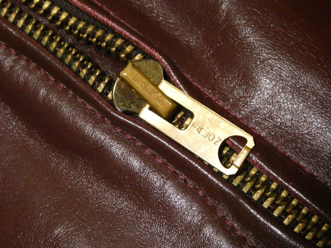 激レアカラーレッドブラウン！真鍮TALONジップ！シングルレザーライダース赤茶