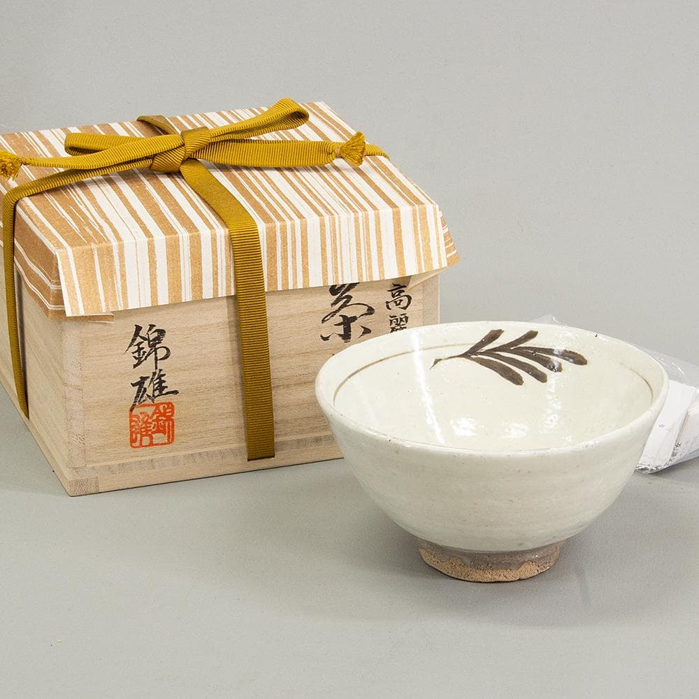 加藤錦雄　茶碗　赤津焼「絵高麗」共箱　栞付き　茶道具　抹茶碗