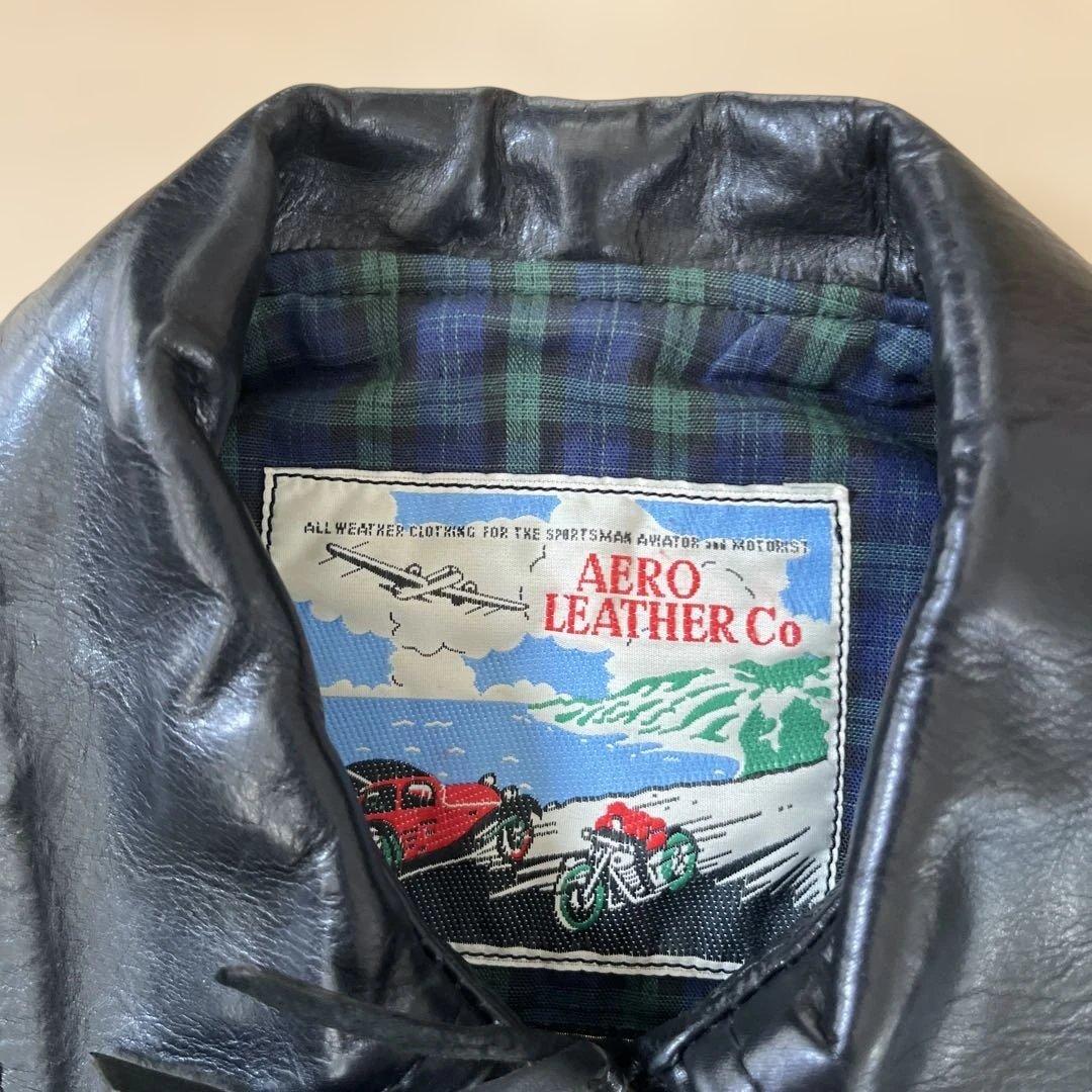 AERO LEATHER ブラック シングルライダースジャケット