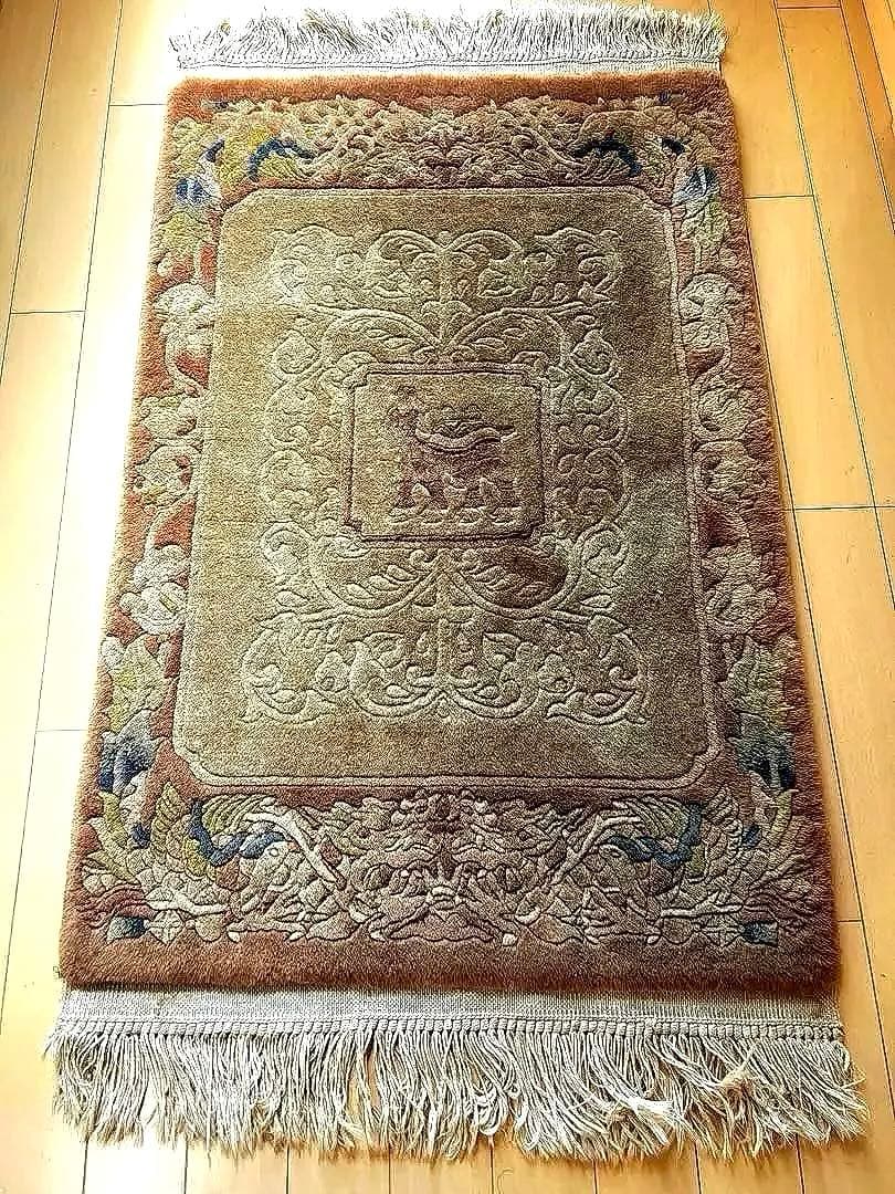 時代 トルコ絨毯 段通 ラグ 玄関 マット ウール