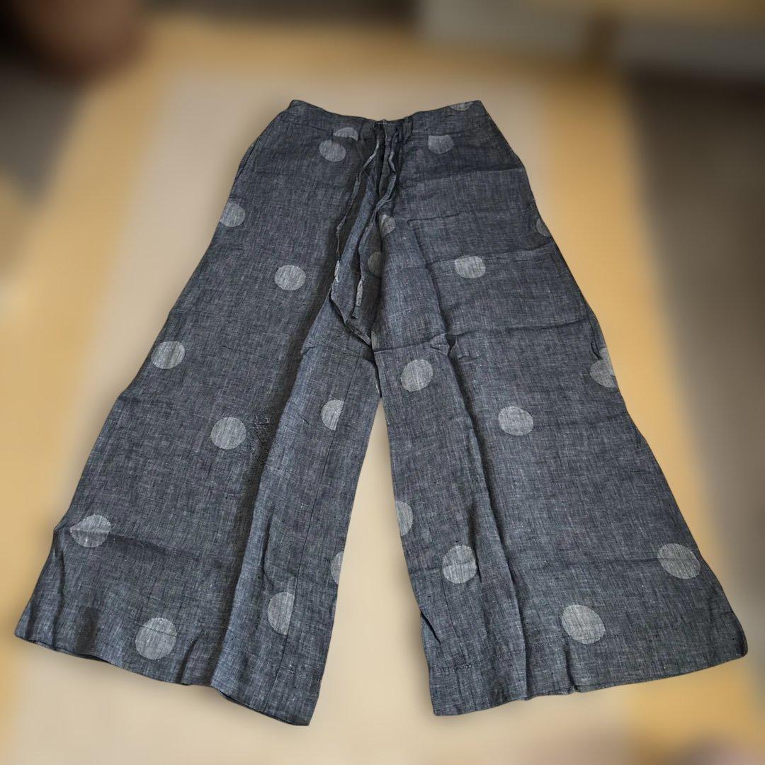 リゼッタlisetteドット柄ガウチョパンツ ダークグレー