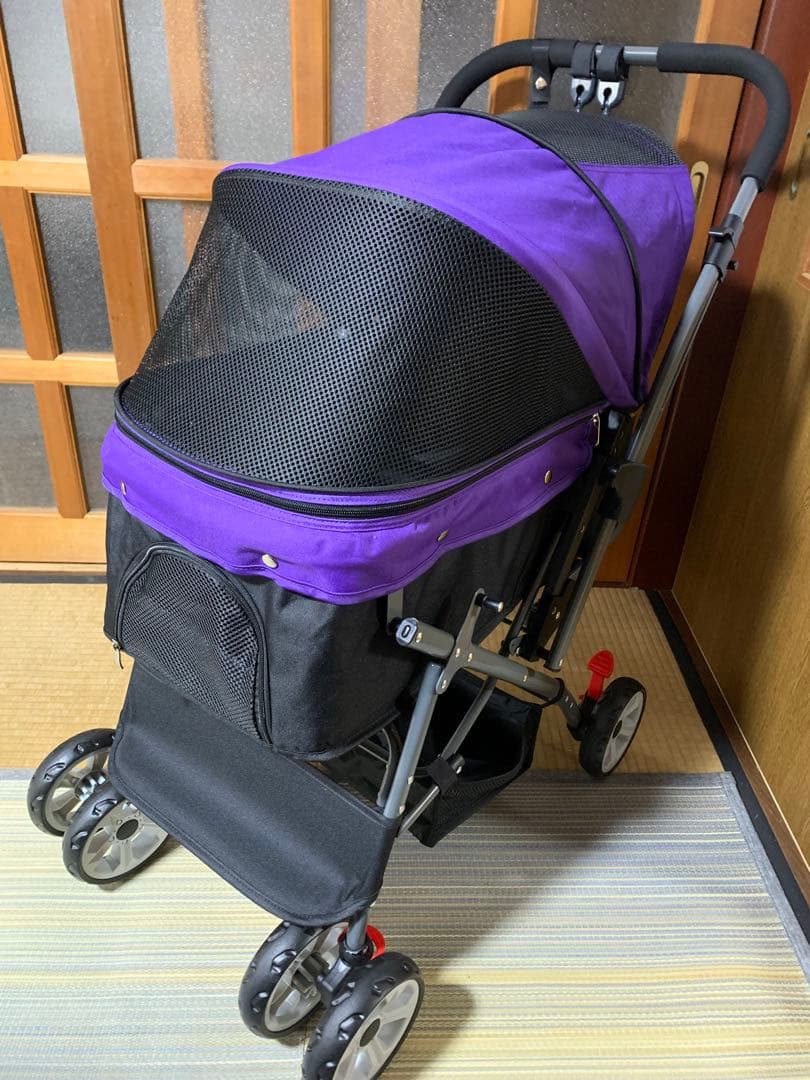 小型犬多頭OK‼︎耐荷重20kg‼︎対面型も出来る広々ワンタッチ折り畳みペットカート