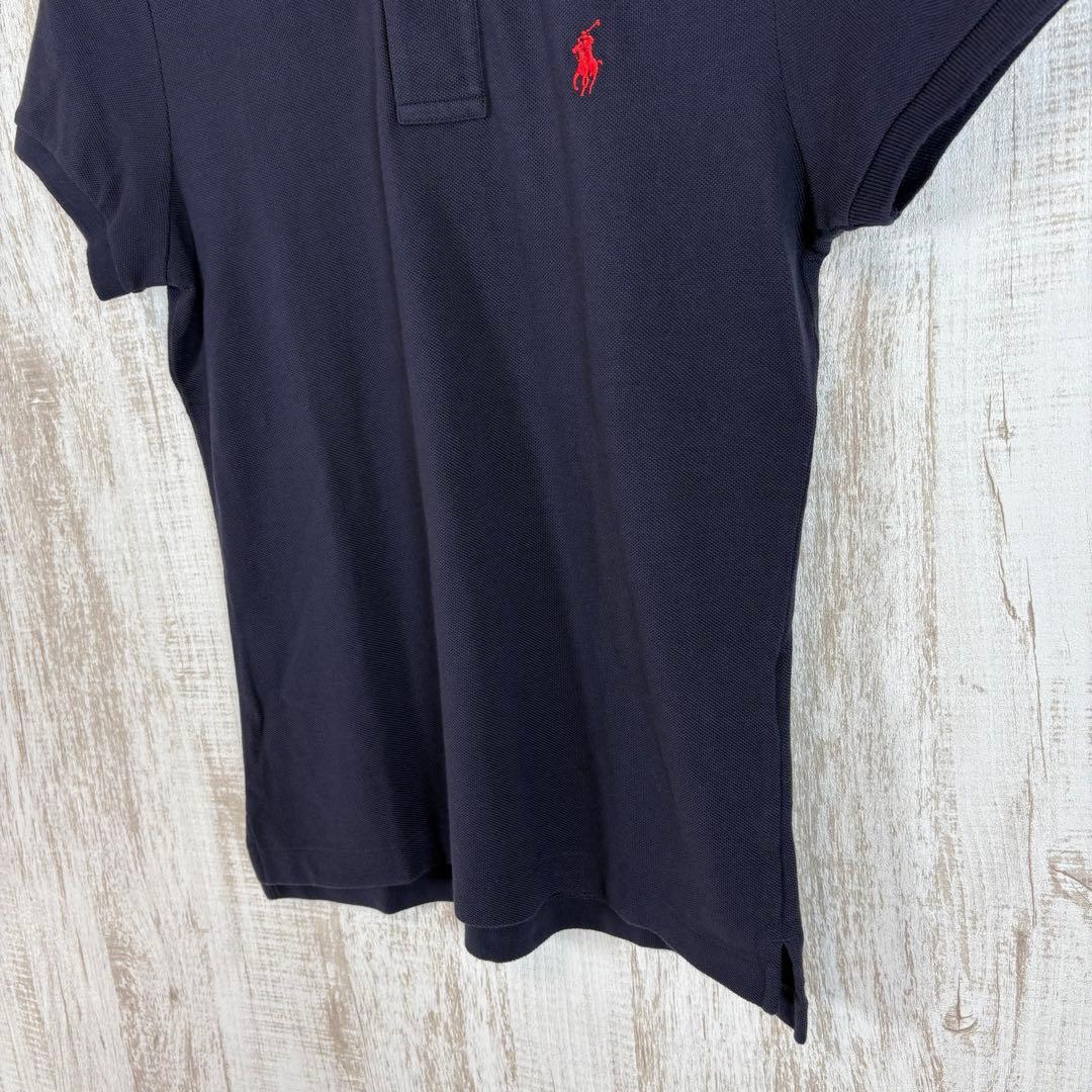 新品未使用 ラルフローレン ポニー ロゴ刺繍 鹿の子 半袖 ポロシャツ ネイビー