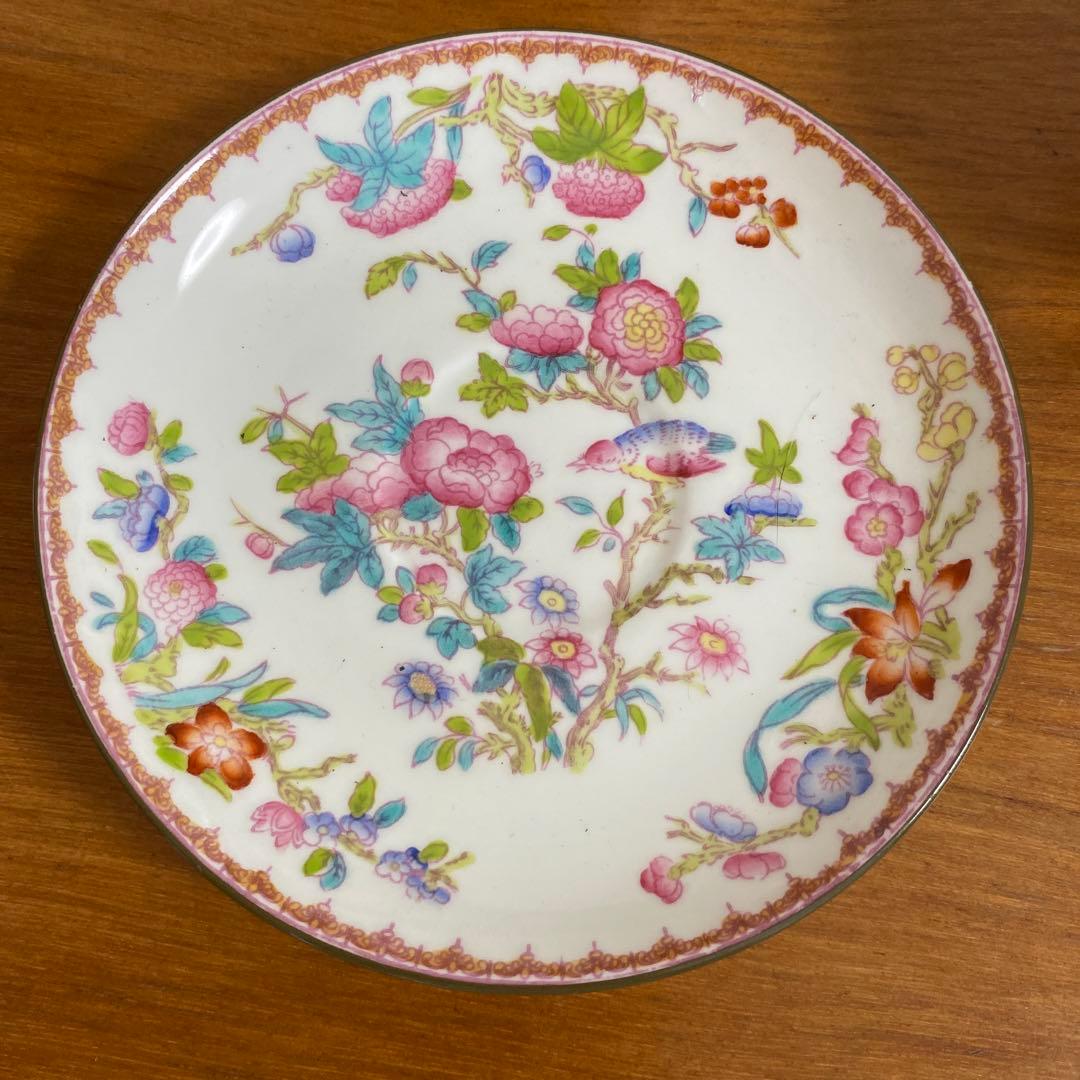 希少オールドミントン　カッコー　エナメルペイントの美しいティーセット　シノワズリ