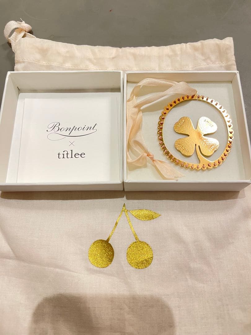 Bonpoint x tillee 四つ葉クローバー オーナメント ブックマーク