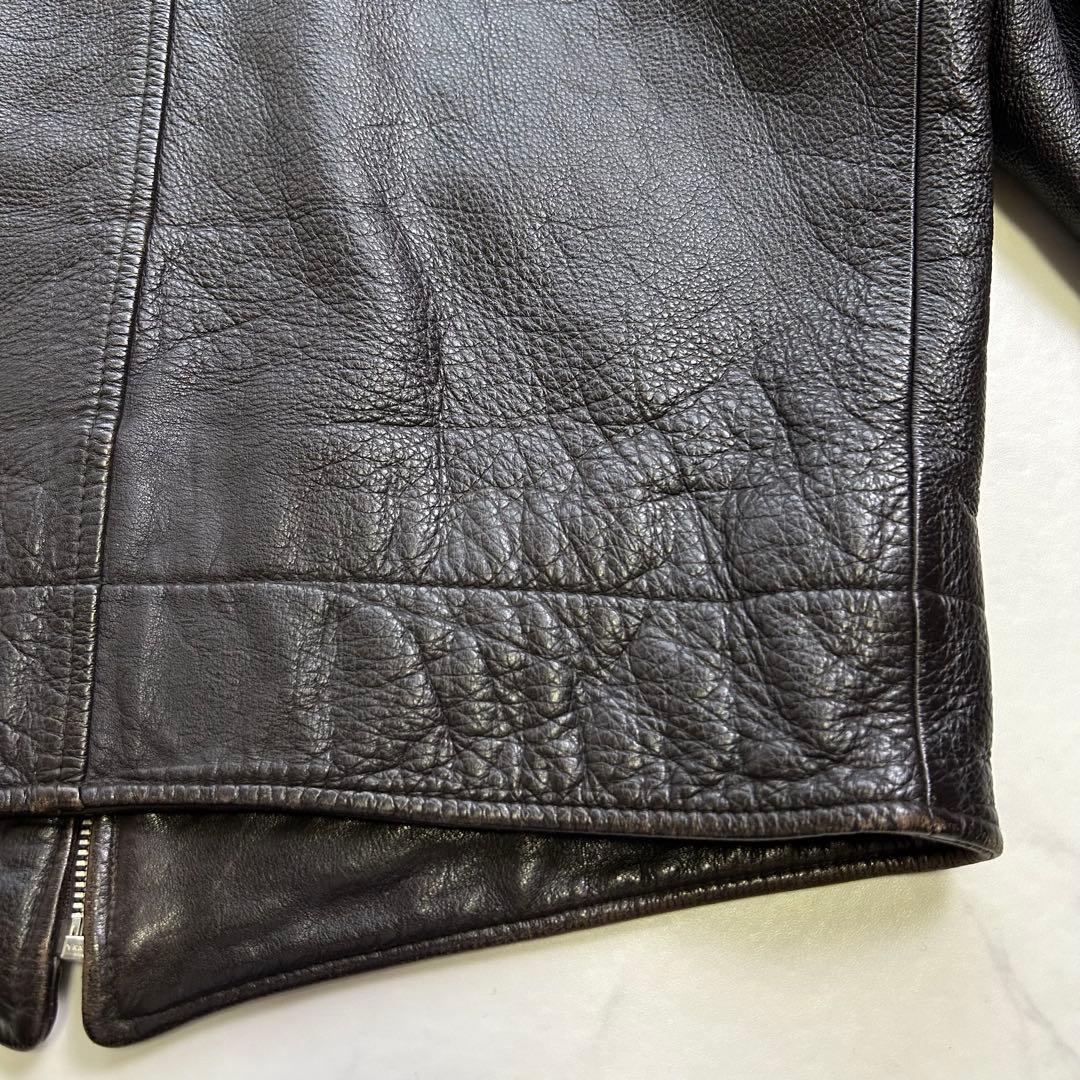 ポールスミス レザー トラッカージャケット 牛革 ブラウン系 L