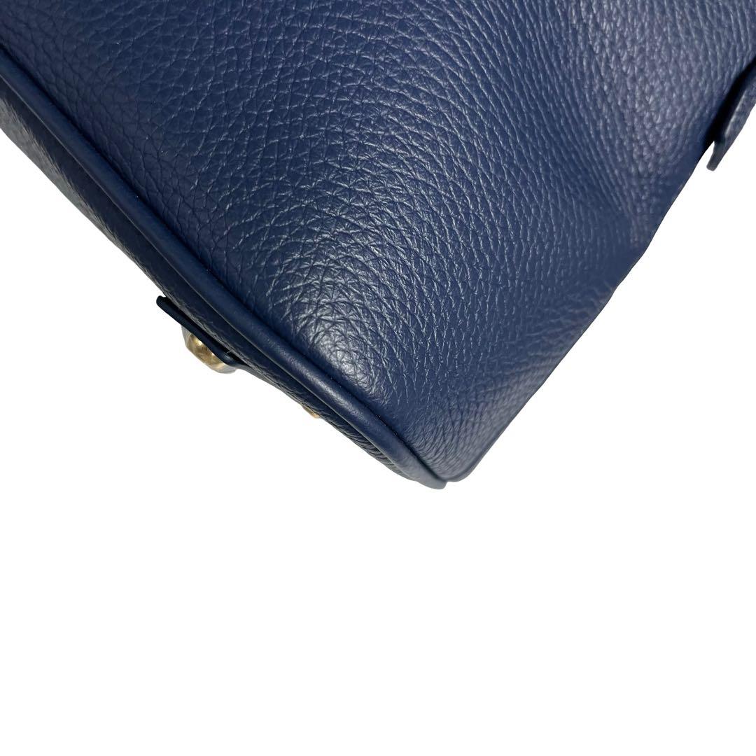 極美品　COCOCELUX GOLD 2WAYバッグ ネイビー 紺 レザー781