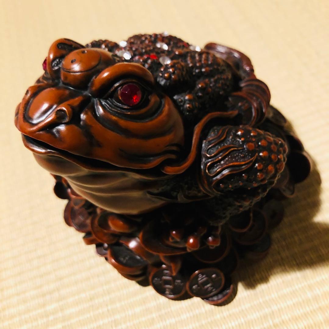 【R R R】三脚蟾蜍 銭蛙 風水 置き物 商売繁盛金運アップ 縁起 幸運