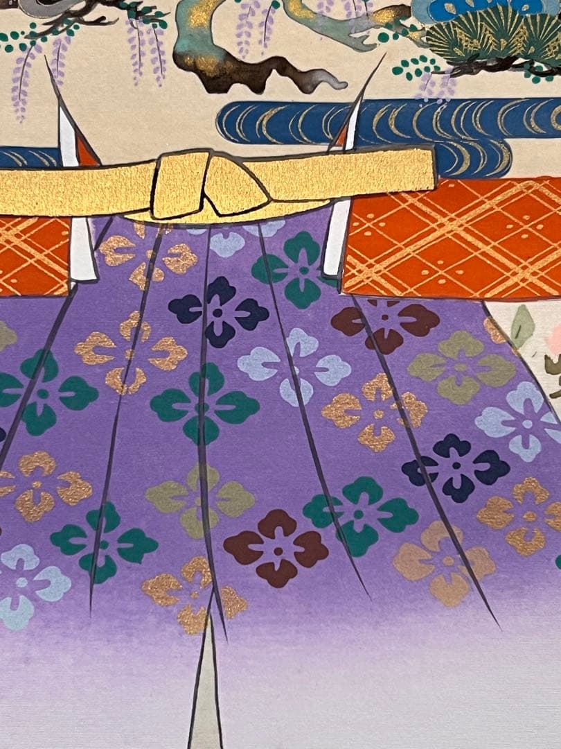 岩本栖堂 掛け軸 掛軸『立雛』 絹本 共箱 雛祭り ひな祭り 日本画 直筆 茶掛