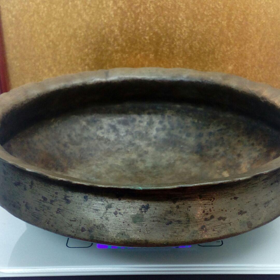 室町時代末期〜安土桃山時代頃稀少砂張古銅製打出１８センチ茶道具当時物コレクション