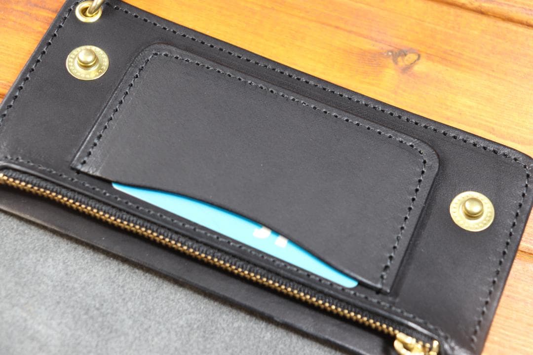 【即納商品】　ロングトラッカーウォレット　真鍮　栃木レザー