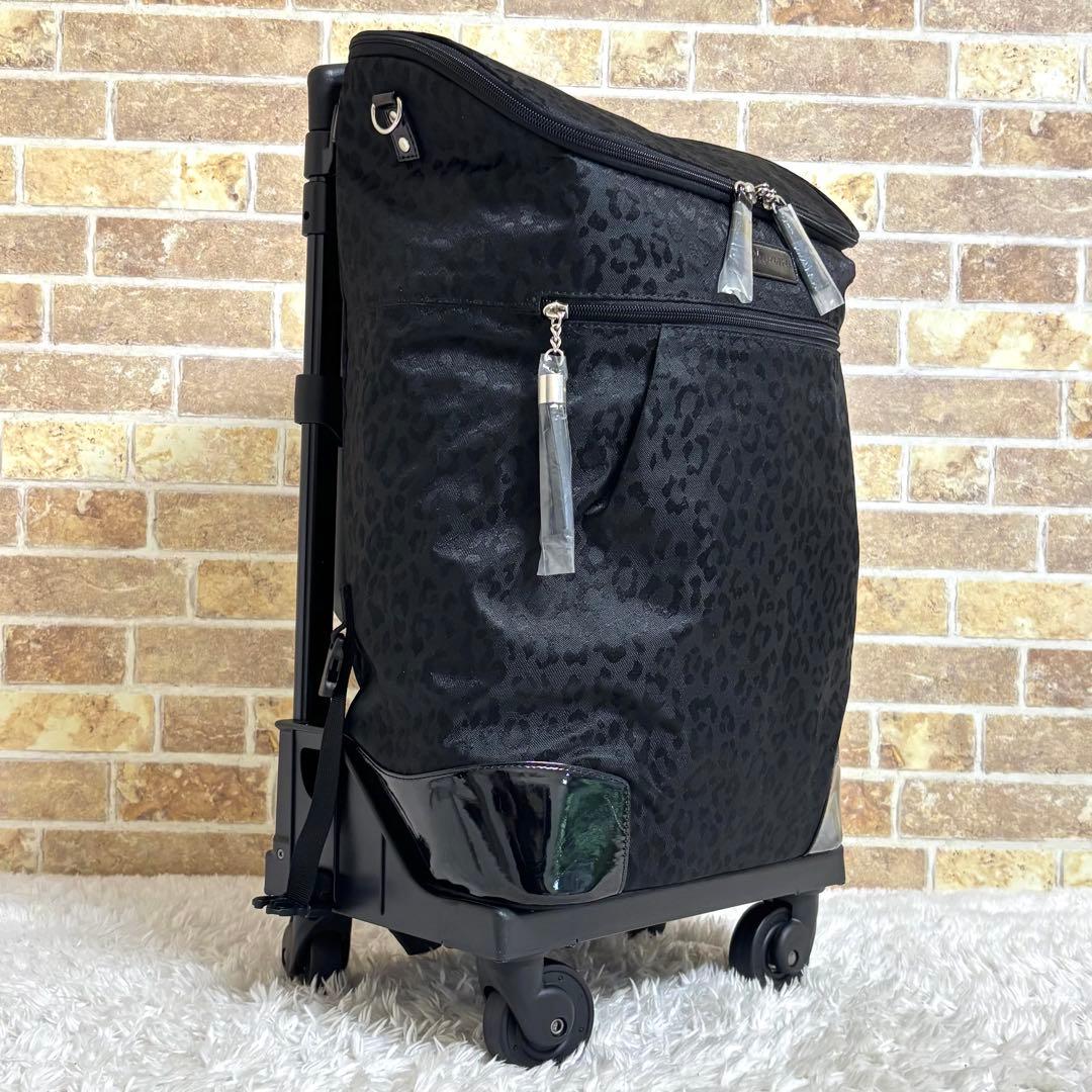 【未使用】 SWANY スワニー キャリーバッグ 4輪 レオパード 座面付き