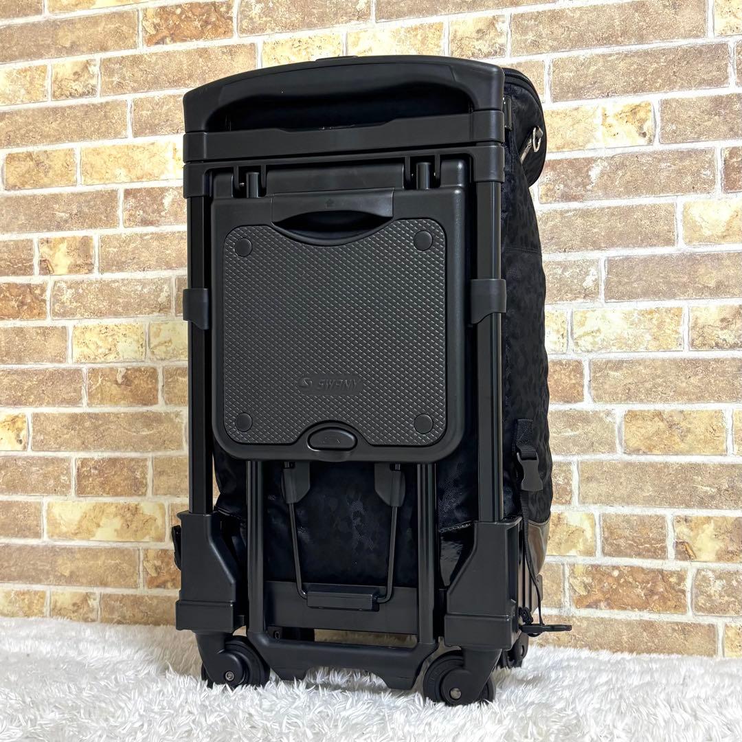 【未使用】 SWANY スワニー キャリーバッグ 4輪 レオパード 座面付き