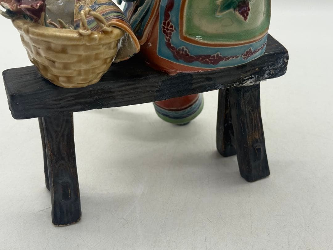 中国　林乃河作　苗家錦綉　陶器　石湾窯人物　送料込み251114