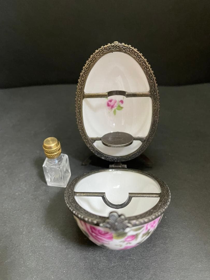 アンティーク　リモージュエッグパフュームボトルボックス