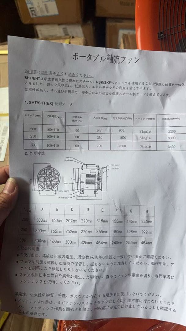 規格200排送風機 、業務用扇風機 送風機 換気扇 工業用扇風機