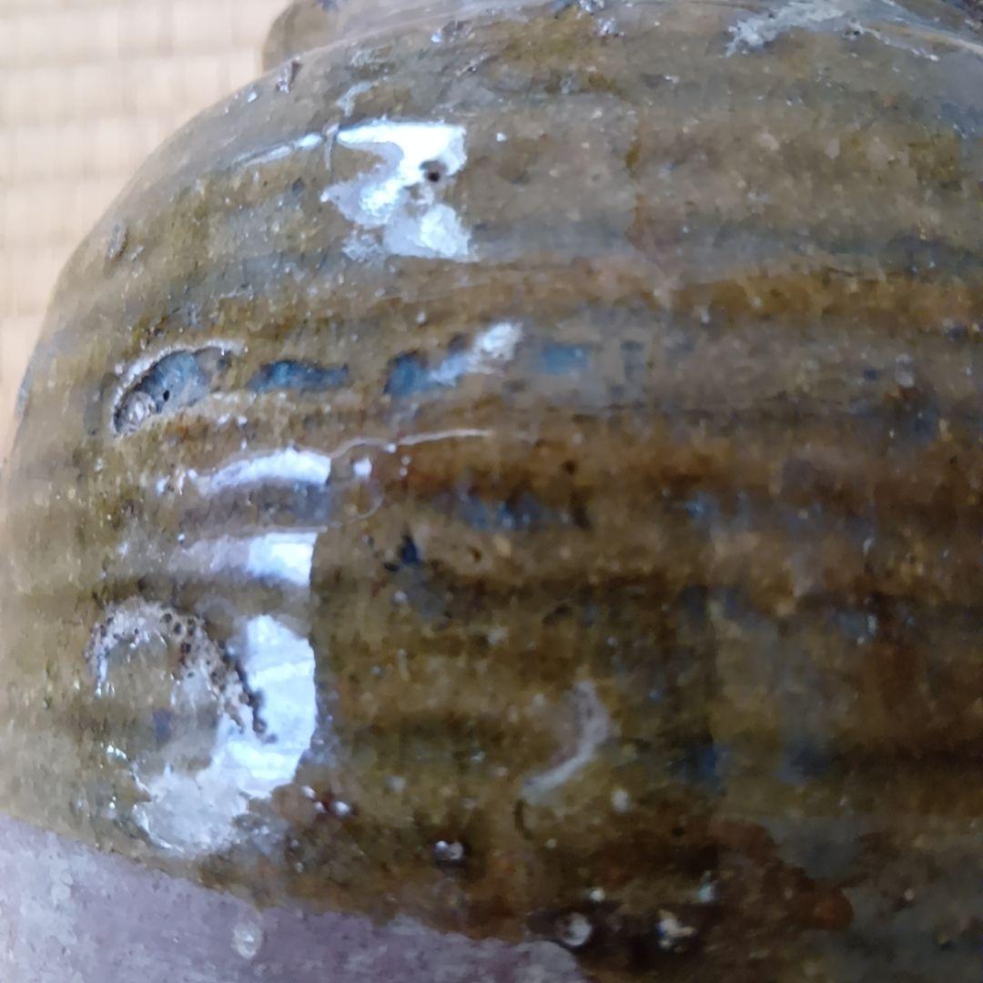 骨董品 古瀬戸風 小壺 油壺 耳付 古陶器 茶道具 アンティーク 片口壺