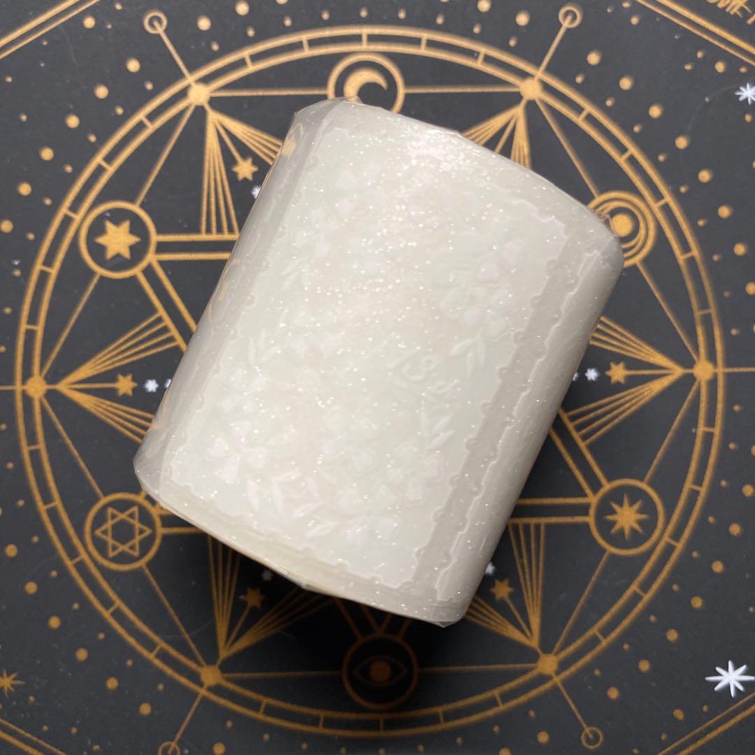 【8809】海外　マステ　5m巻売り　PETラメ加工カッティング　レース切手　白