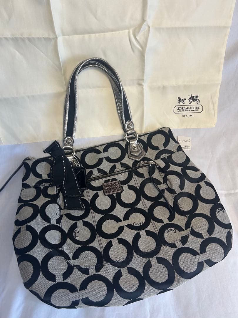 【未使用】COACH コーチ ショルダー・トートバッグ ブラックグレー