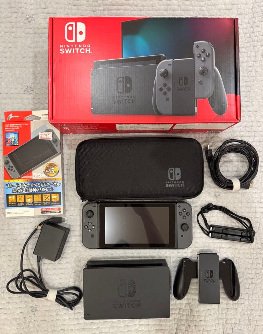 【美品】Nintendo Switch グレー 本体 (付属品付)