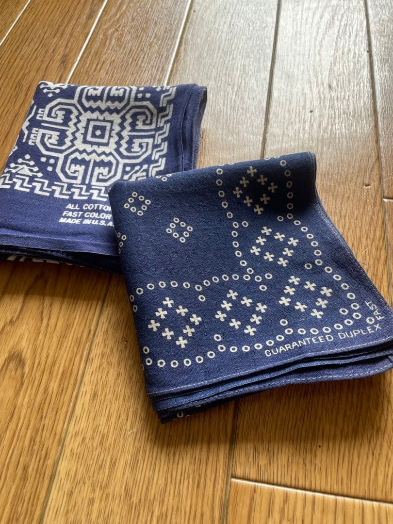 希少　2枚セット　GUARANTEED DUPLEX ネイビー バンダナ　ドット