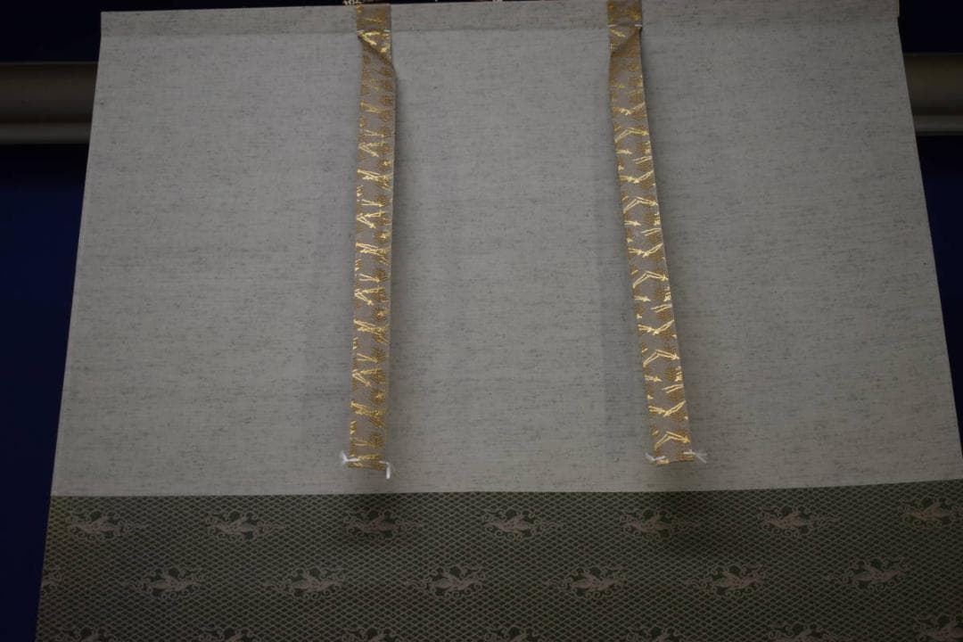 真作/岡本豊彦/旭日山水梅花双鶴図/布袋屋掛軸HI-459