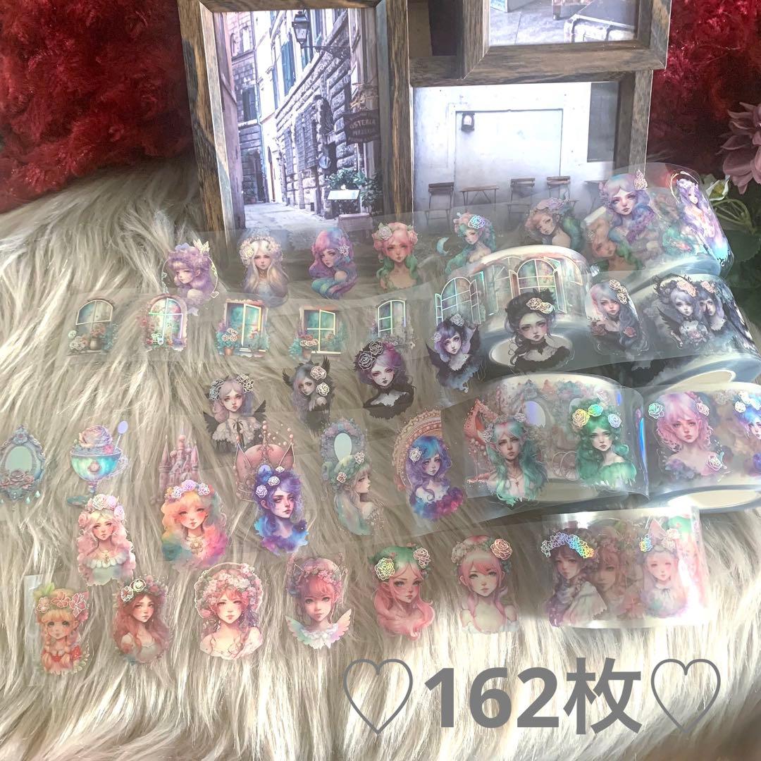 数量僅か▶︎neneさまフローラルプリンセス箔押しPETロールシール切り売り♡