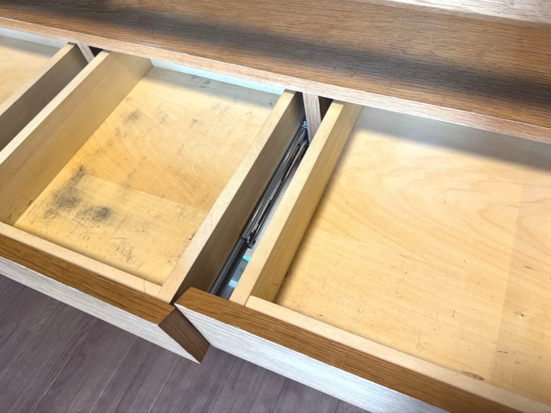 ガラストップリビングボード オーク/ 140ｃｍ / サイドボード