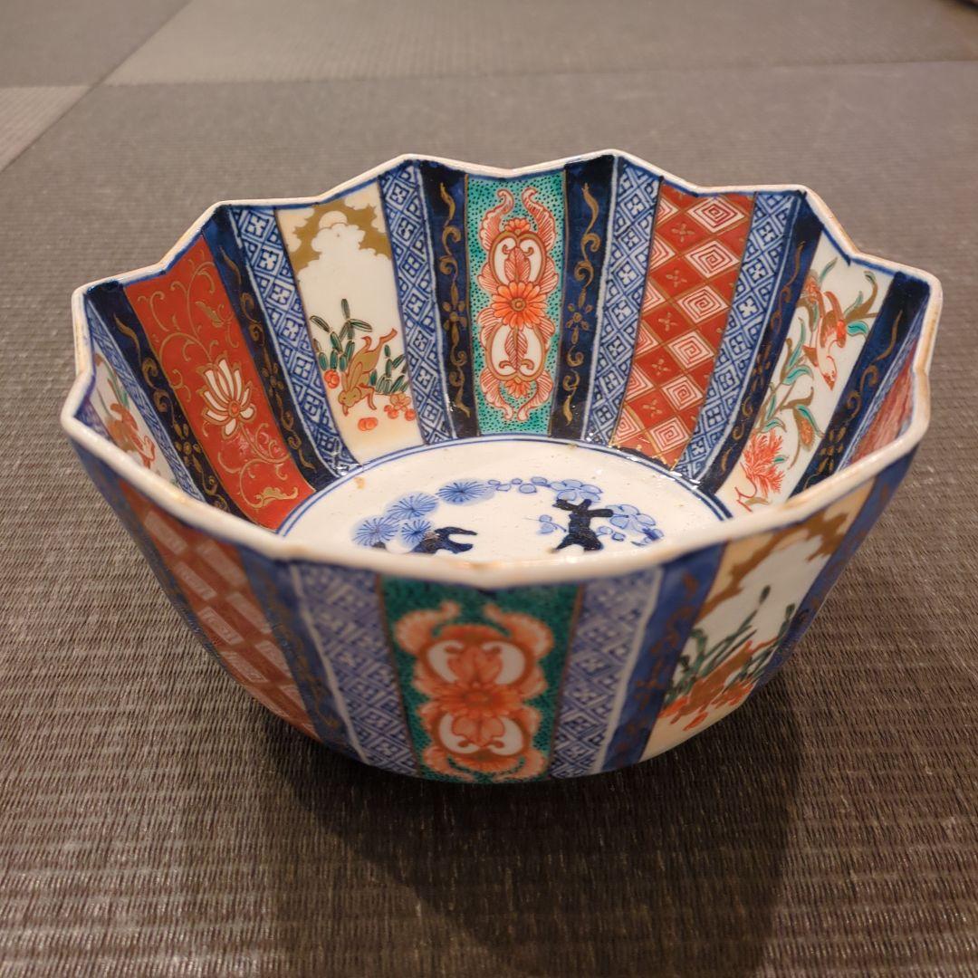 古伊万里焼 色絵 金彩 鉢 盛鉢 十角