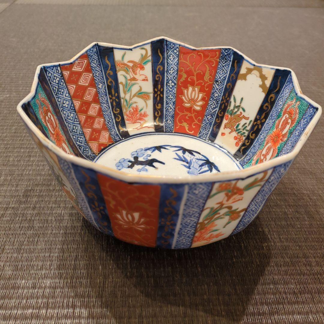 古伊万里焼 色絵 金彩 鉢 盛鉢 十角