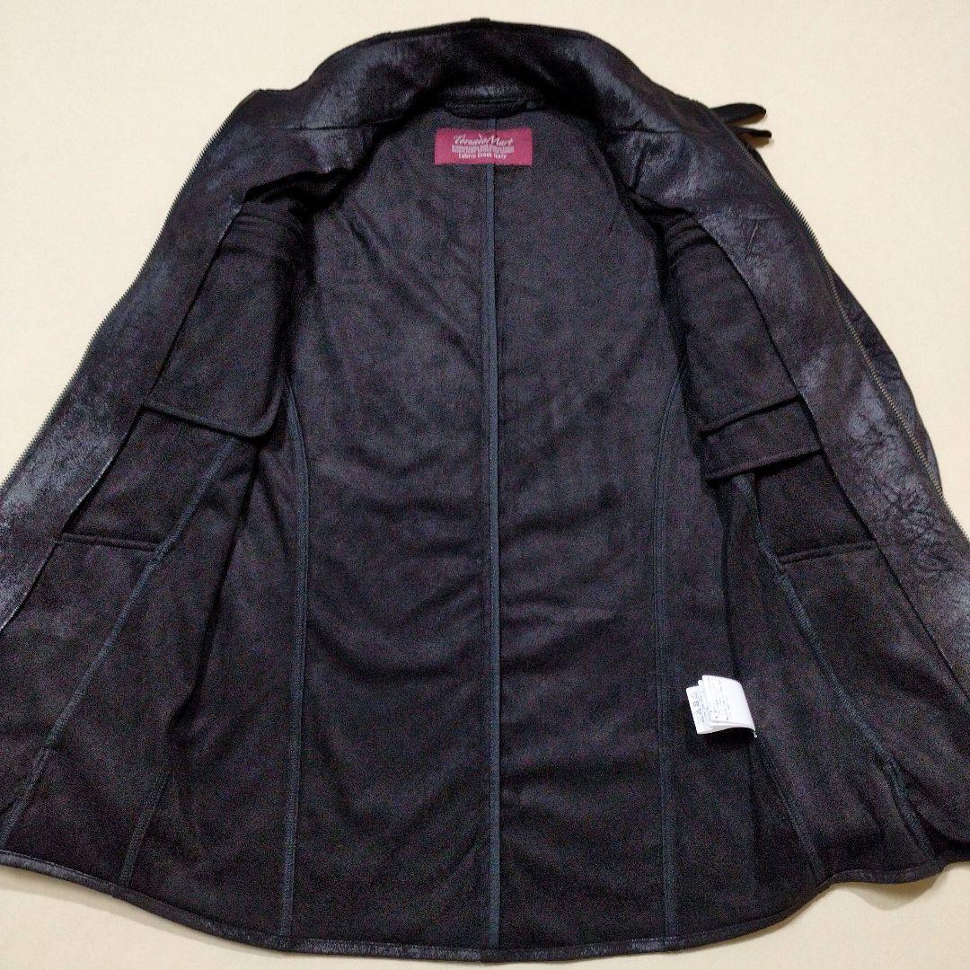 トルネードマート　マイクロフェイクスエードライダースジャケット　ムラ加工　黒　L