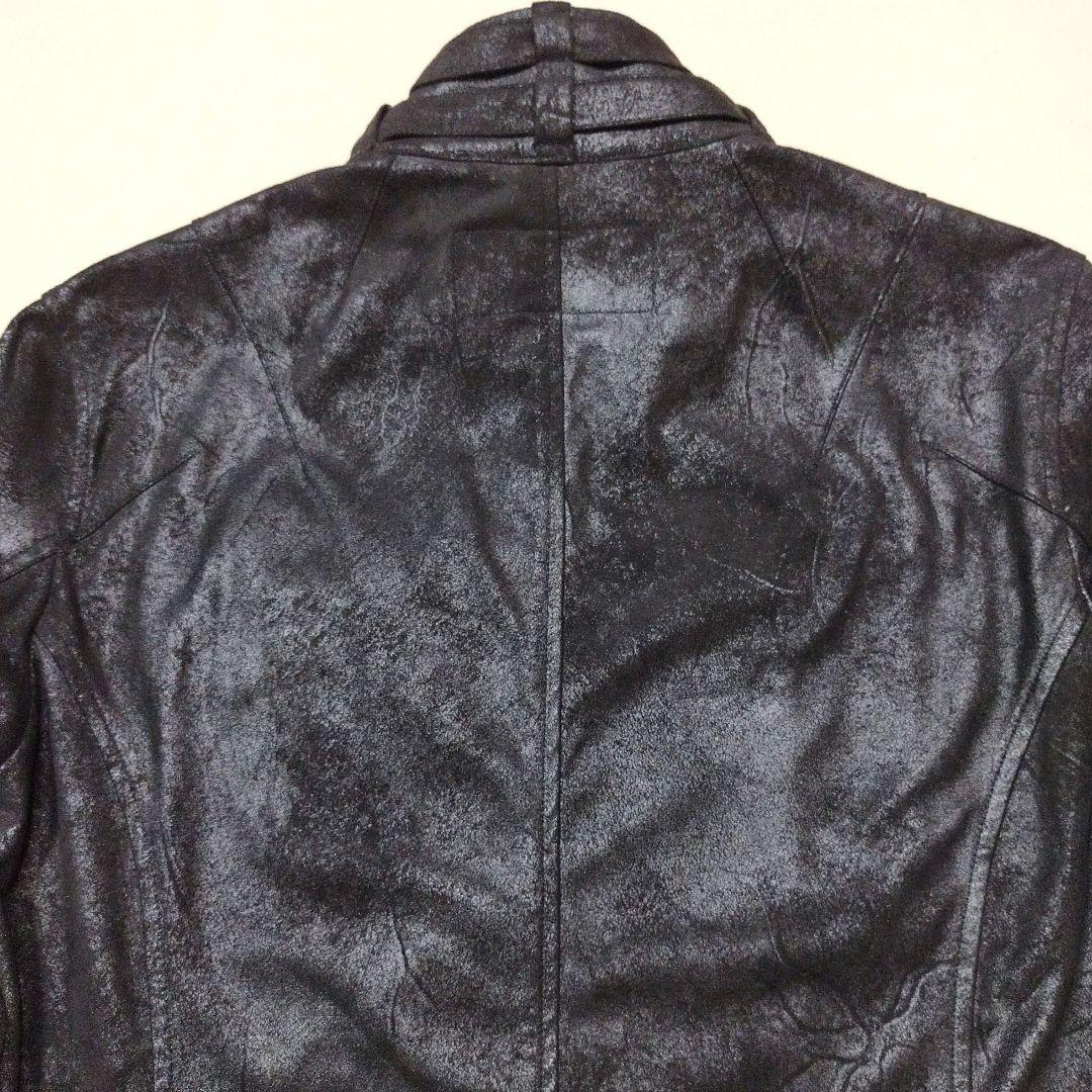 トルネードマート　マイクロフェイクスエードライダースジャケット　ムラ加工　黒　L