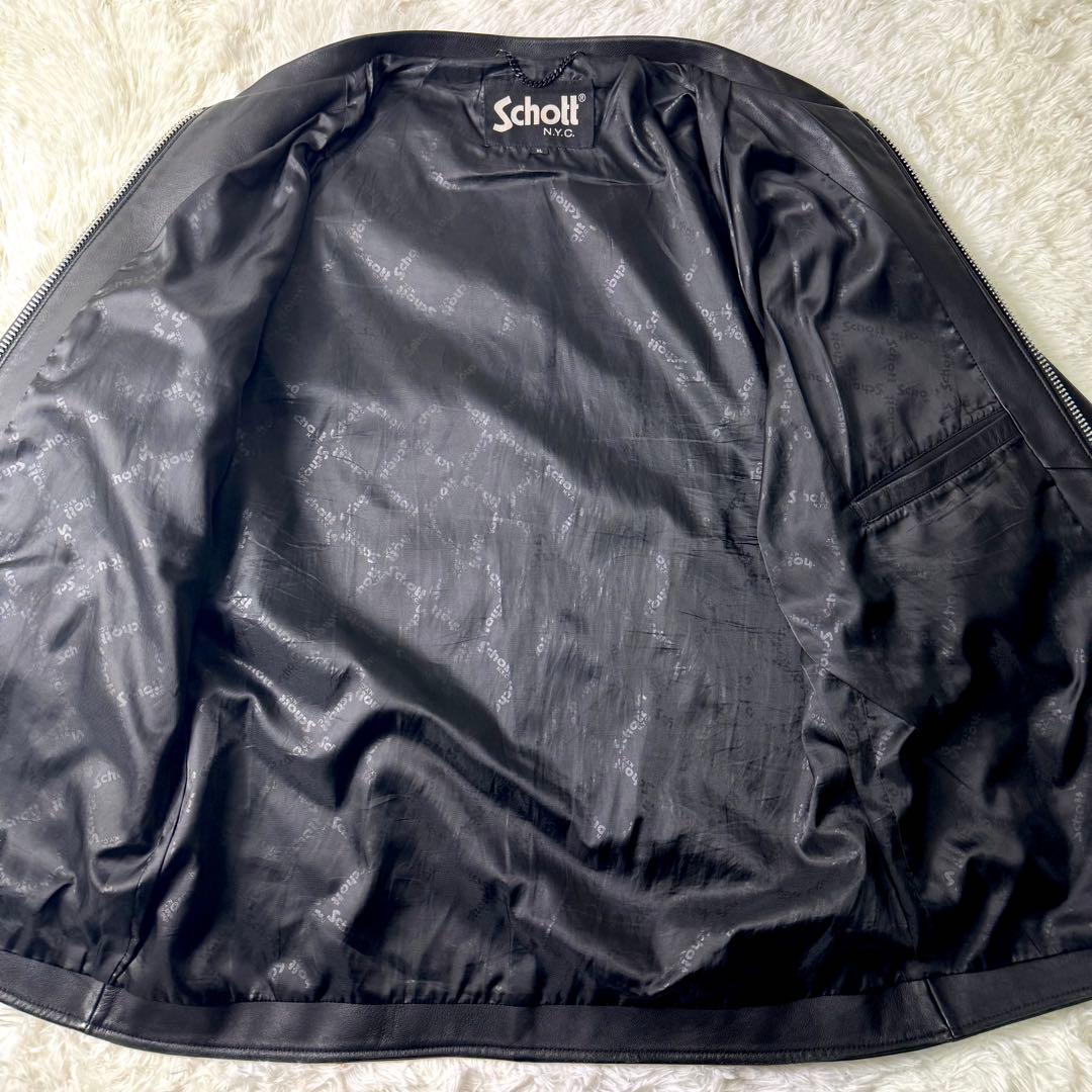 美品/希少✨schott ライダースジャケット　シングル　羊革　ブラック　XL