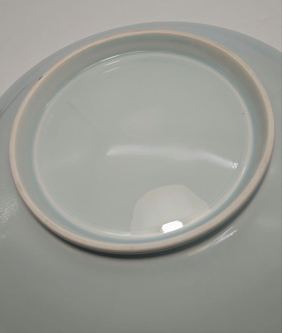 快山窯 青白磁瑞鳥文皿 共箱合布栞 大皿 飾り皿 食器 平皿 人間国宝塚本快示